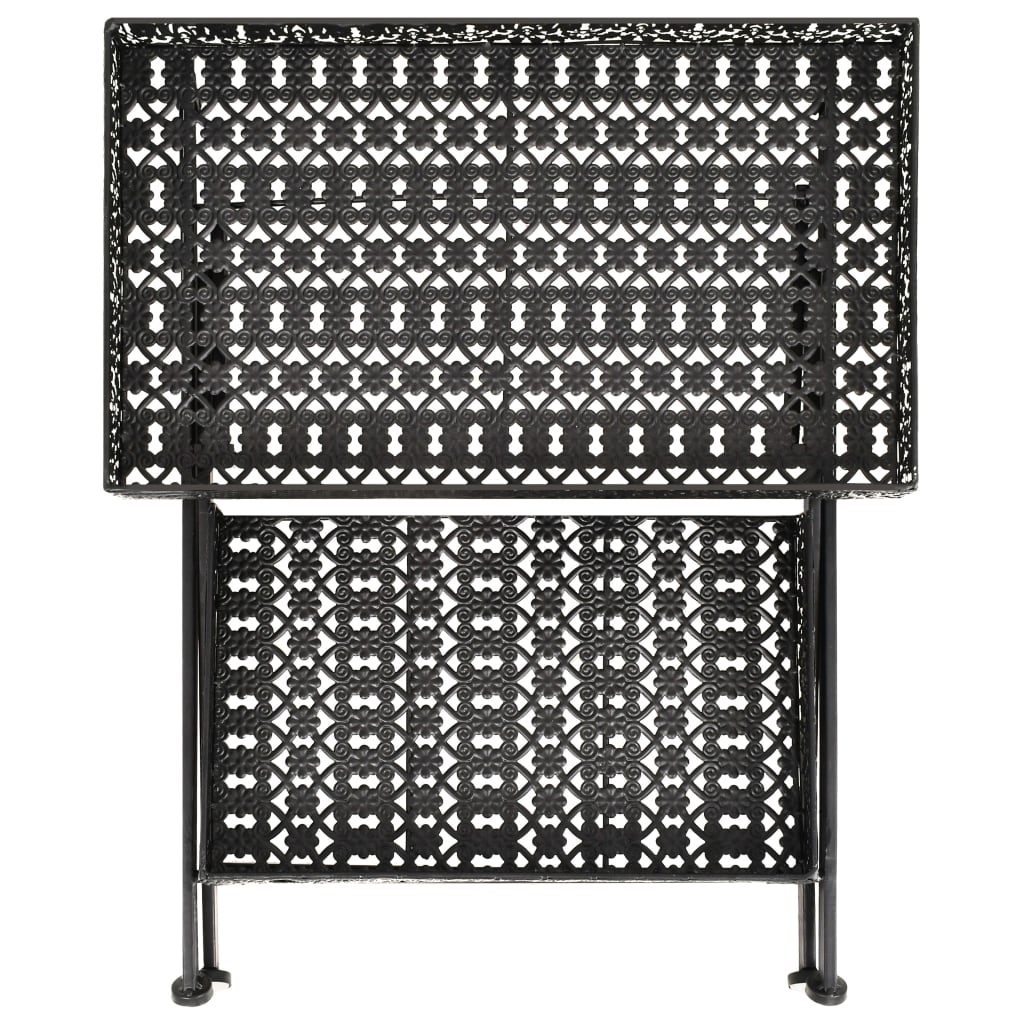 vidaXL Składany stolik w stylu vintage, metalowy, 58x35x72, czarny