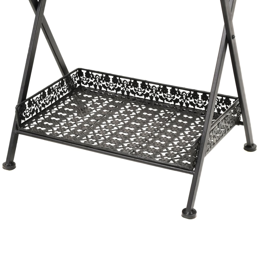 vidaXL Składany stolik w stylu vintage, metalowy, 58x35x72, czarny