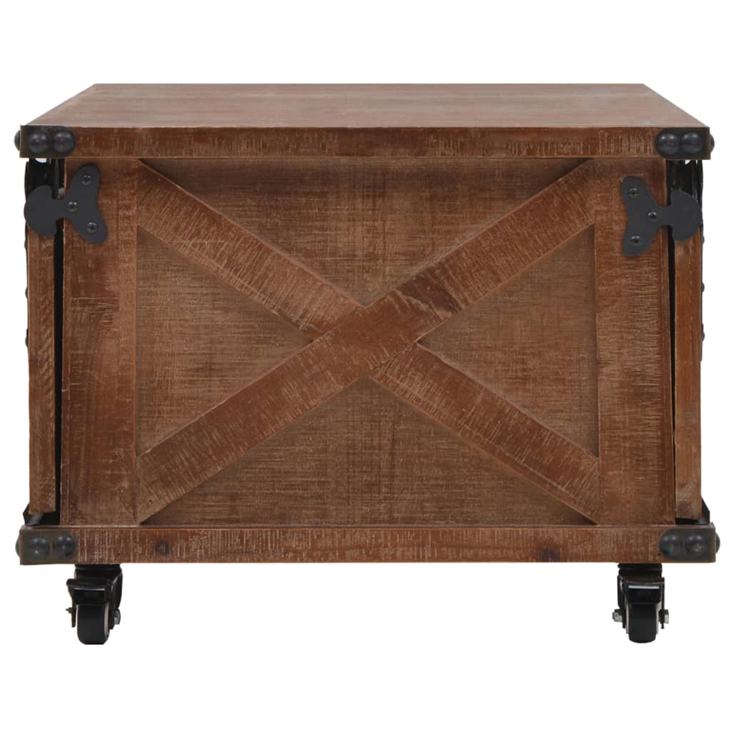 vidaXL Stolik kawowy z litego drewno jodłowego, 91x51x38 cm, brązowy