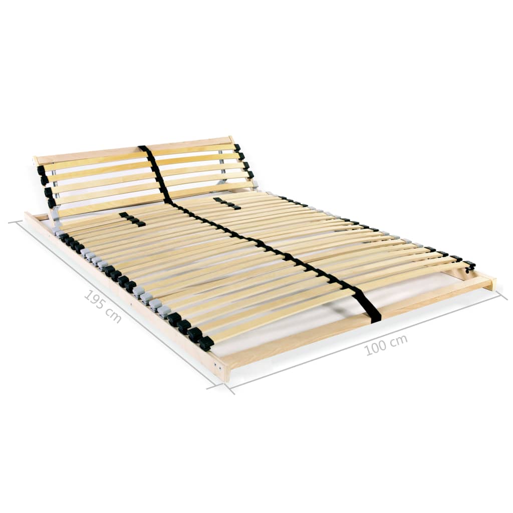 vidaXL Stelaż do łóżka z 28 listwami, 7 stref, 100 x 200 cm