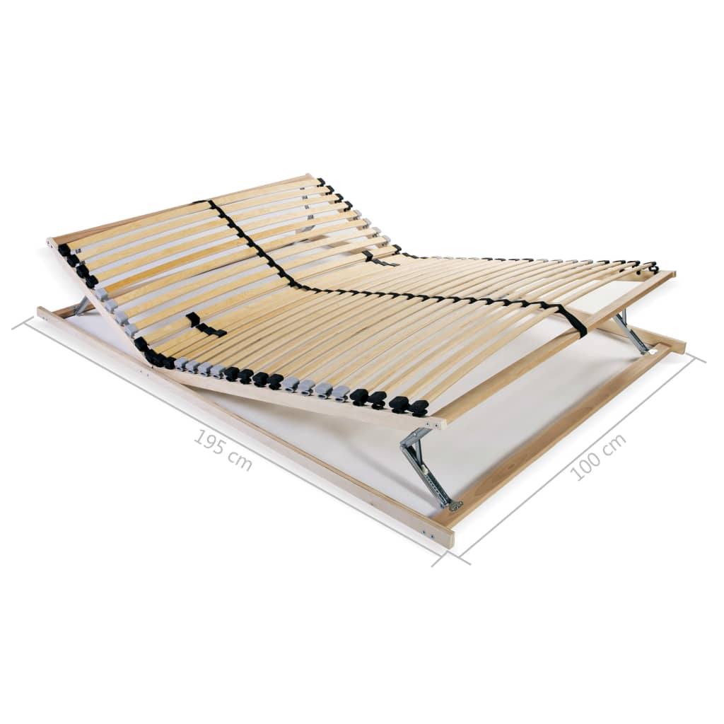 vidaXL Stelaż do łóżka z 28 listwami, 7 stref, 100 x 200 cm