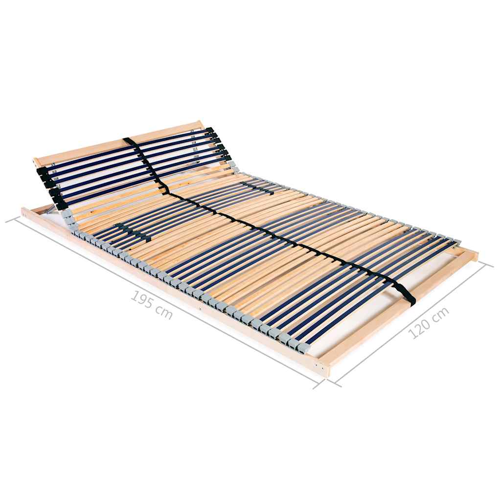 vidaXL Stelaż do łóżka z 42 listwami, 7 stref, 120 x 200 cm