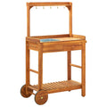 vidaXL Ogrodowy wózek kuchenny, lite drewno akacjowe, 92x43,5x141,5 cm