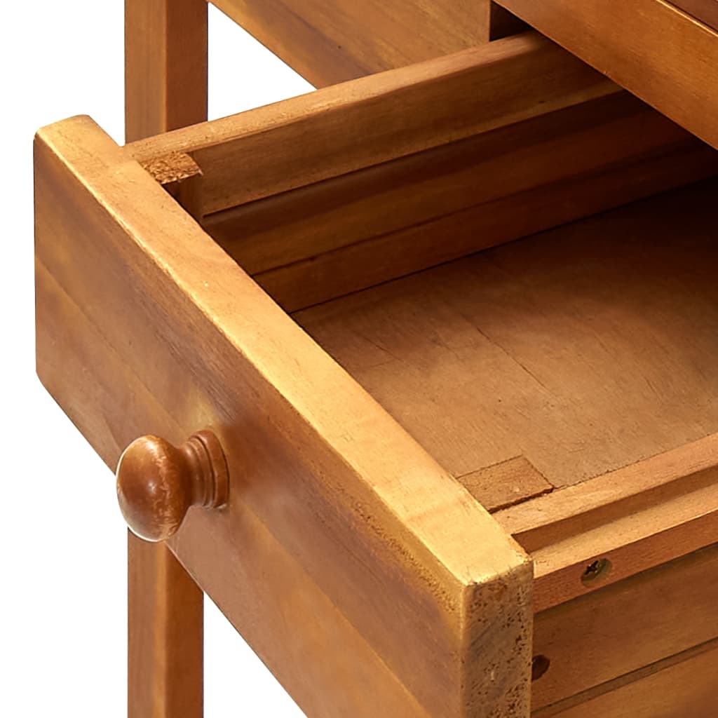 vidaXL Ogrodowy wózek kuchenny, lite drewno akacjowe, 92x43,5x141,5 cm