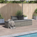 vidaXL Leżanka ogrodowa, szara, 195 x 60 cm, rattan PE