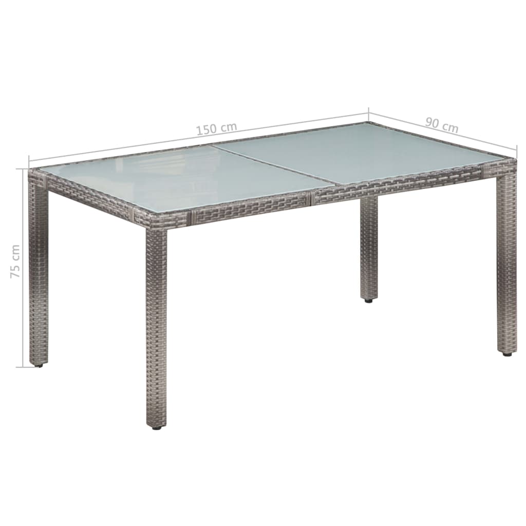 vidaXL 7-cz. zestaw mebli ogrodowych z poduszkami, rattan PE, szary