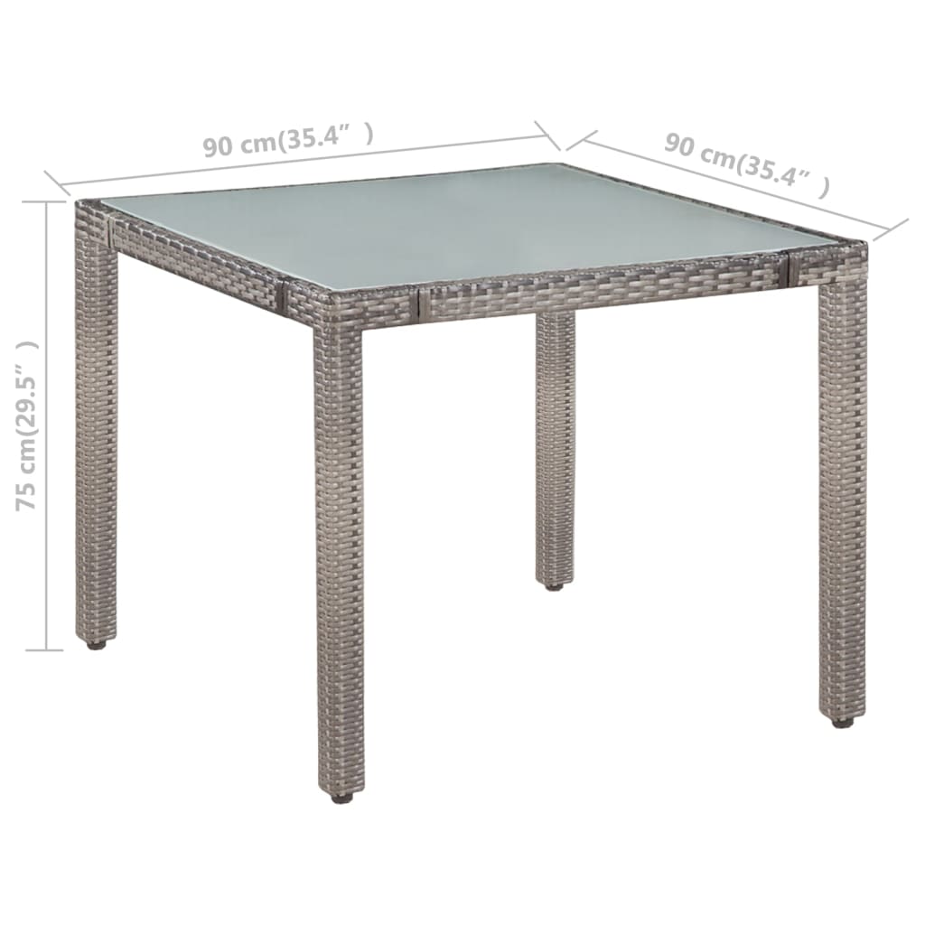 vidaXL 5-cz. zestaw mebli ogrodowych z poduszkami, rattan PE, szary