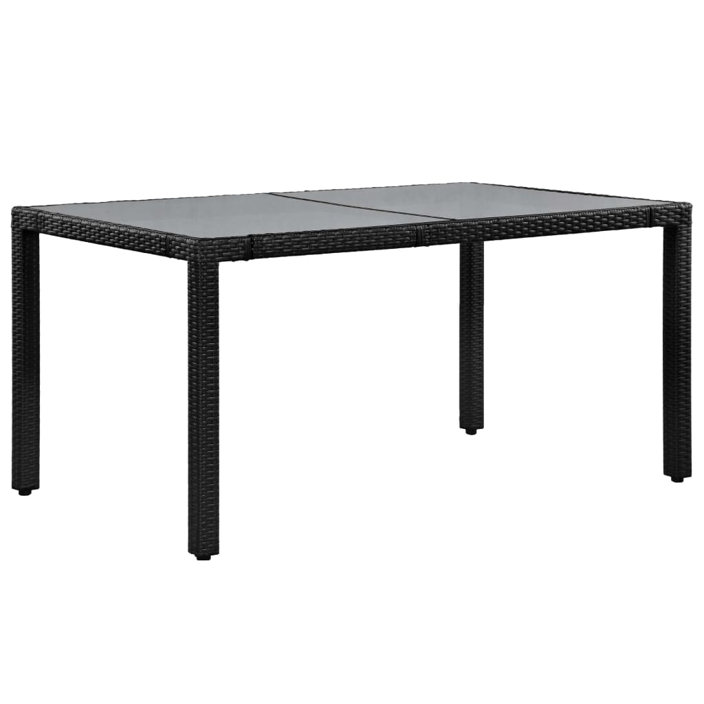 vidaXL 7-cz. zestaw mebli ogrodowych, rattan PE, czarny