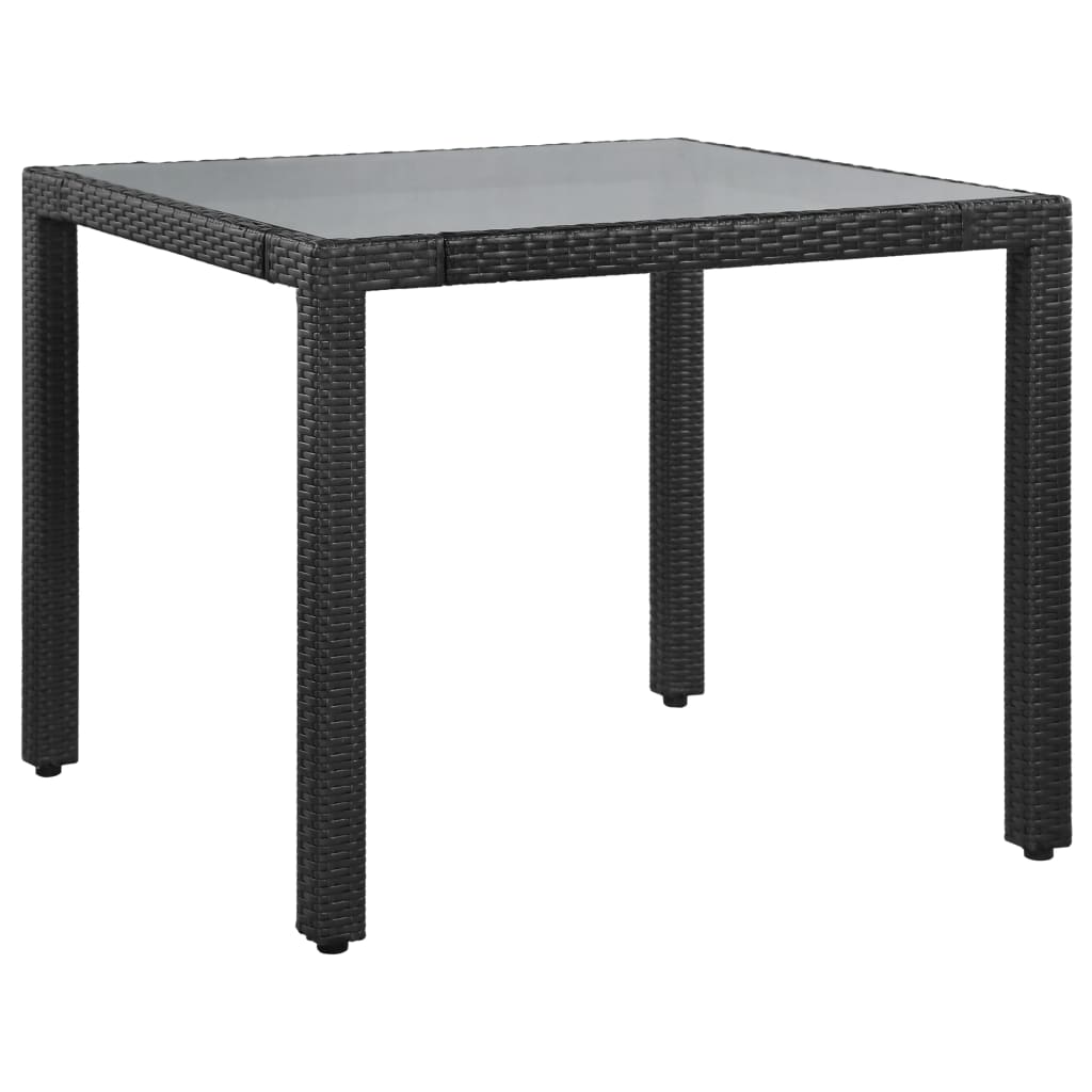 vidaXL 5-cz. zestaw mebli ogrodowych, rattan PE, czarny