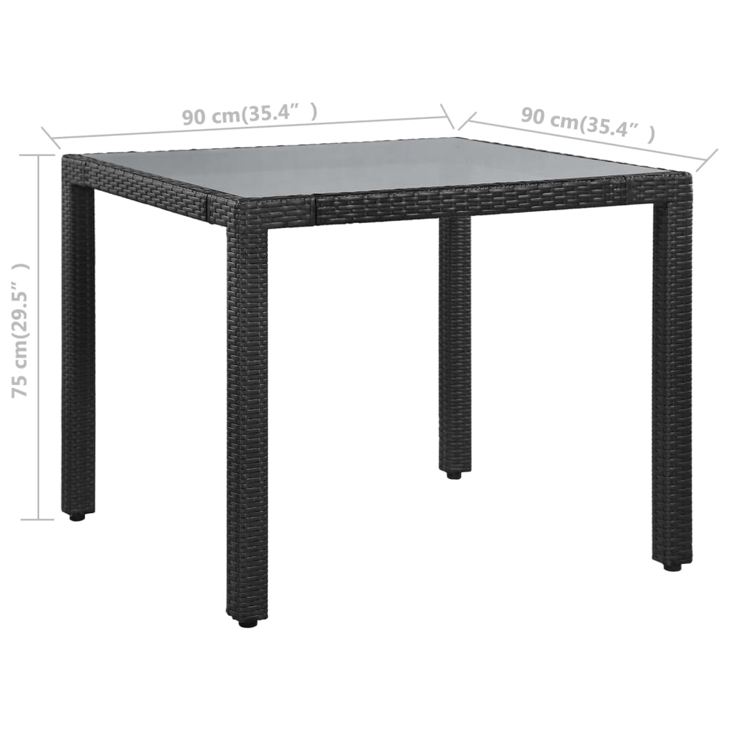vidaXL 5-cz. zestaw mebli ogrodowych, rattan PE, czarny