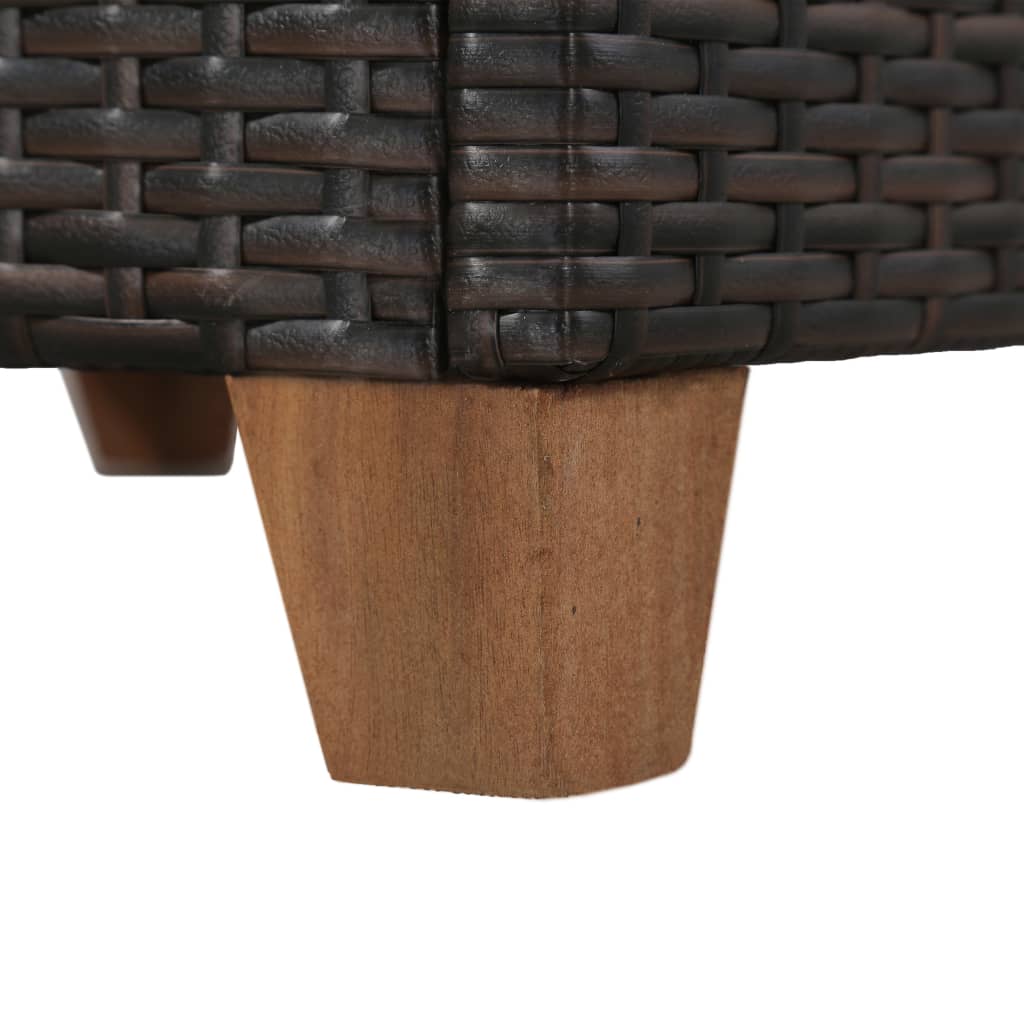 vidaXL 4-cz. zestaw wypoczynkowy do ogrodu, poduszki, rattan PE, brąz