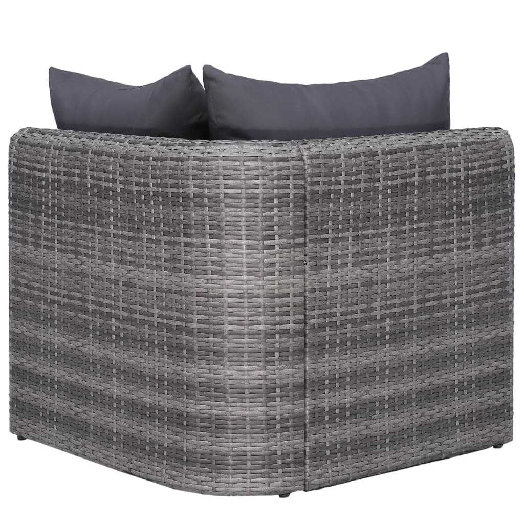 vidaXL 8-cz. zestaw wypoczynkowy do ogrodu, poduszki, rattan PE, szary