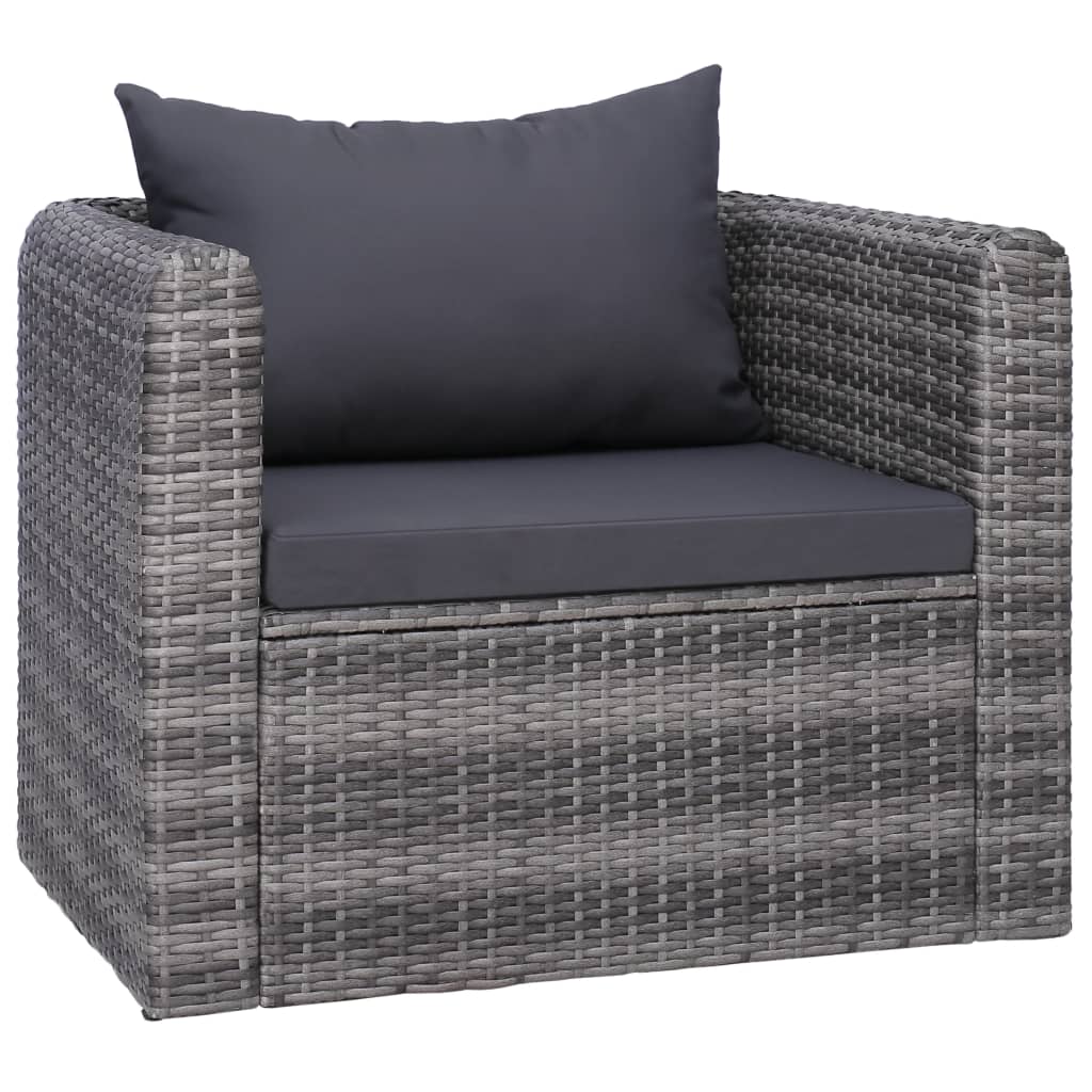 vidaXL 6-cz. zestaw mebli do ogrodu z poduszkami, rattan PE, szary