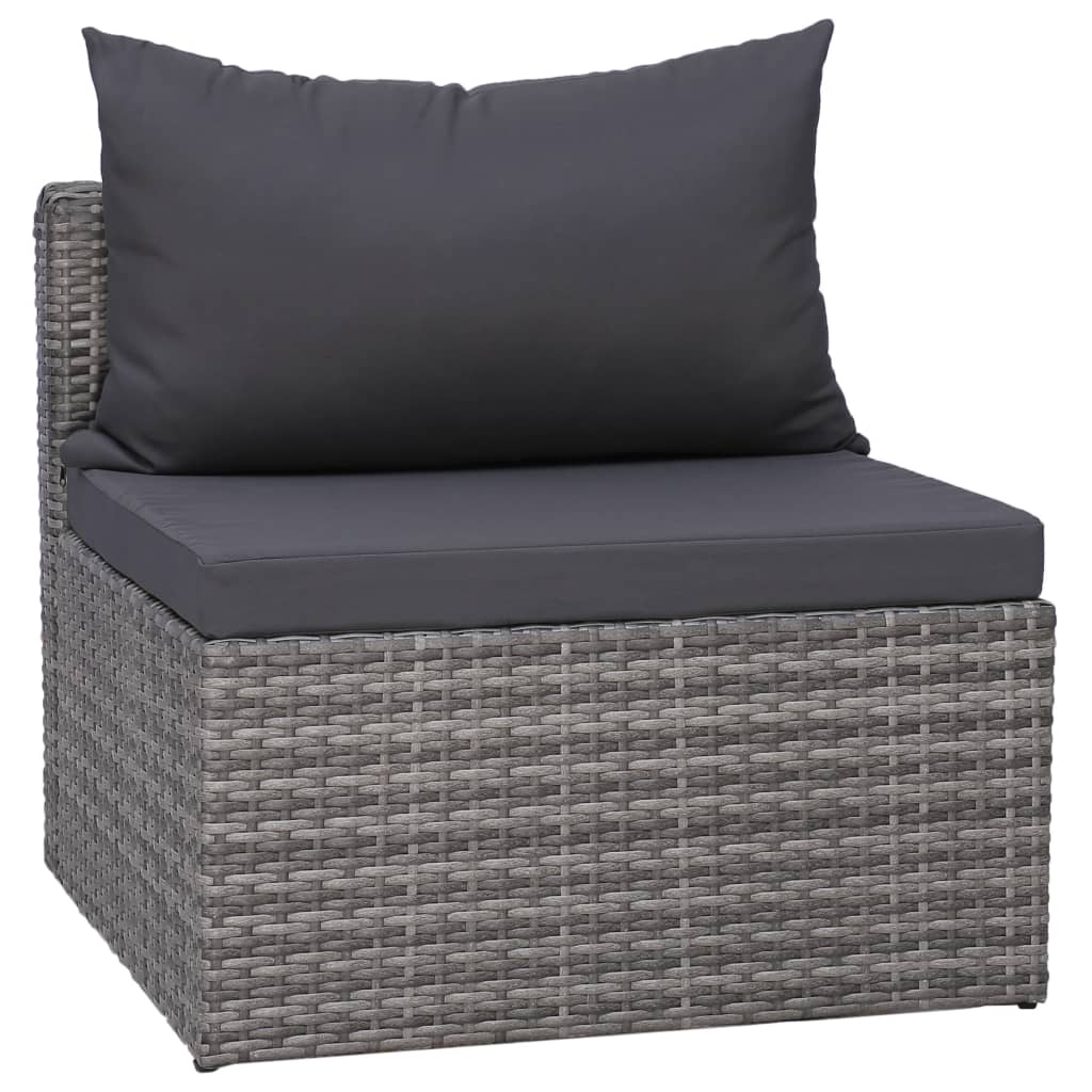 vidaXL 6-cz. zestaw mebli do ogrodu z poduszkami, rattan PE, szary