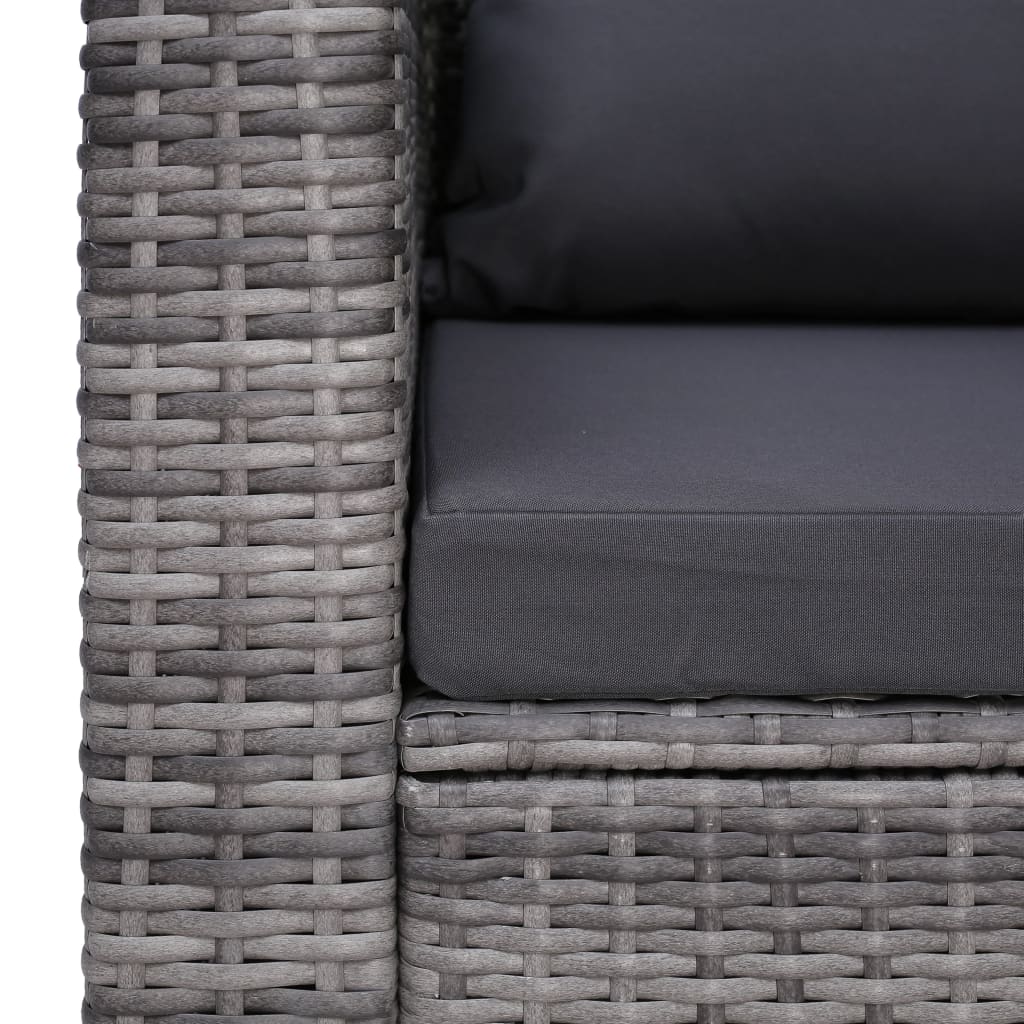 vidaXL Ogrodowe krzesło z poduszką, rattan PE, szare