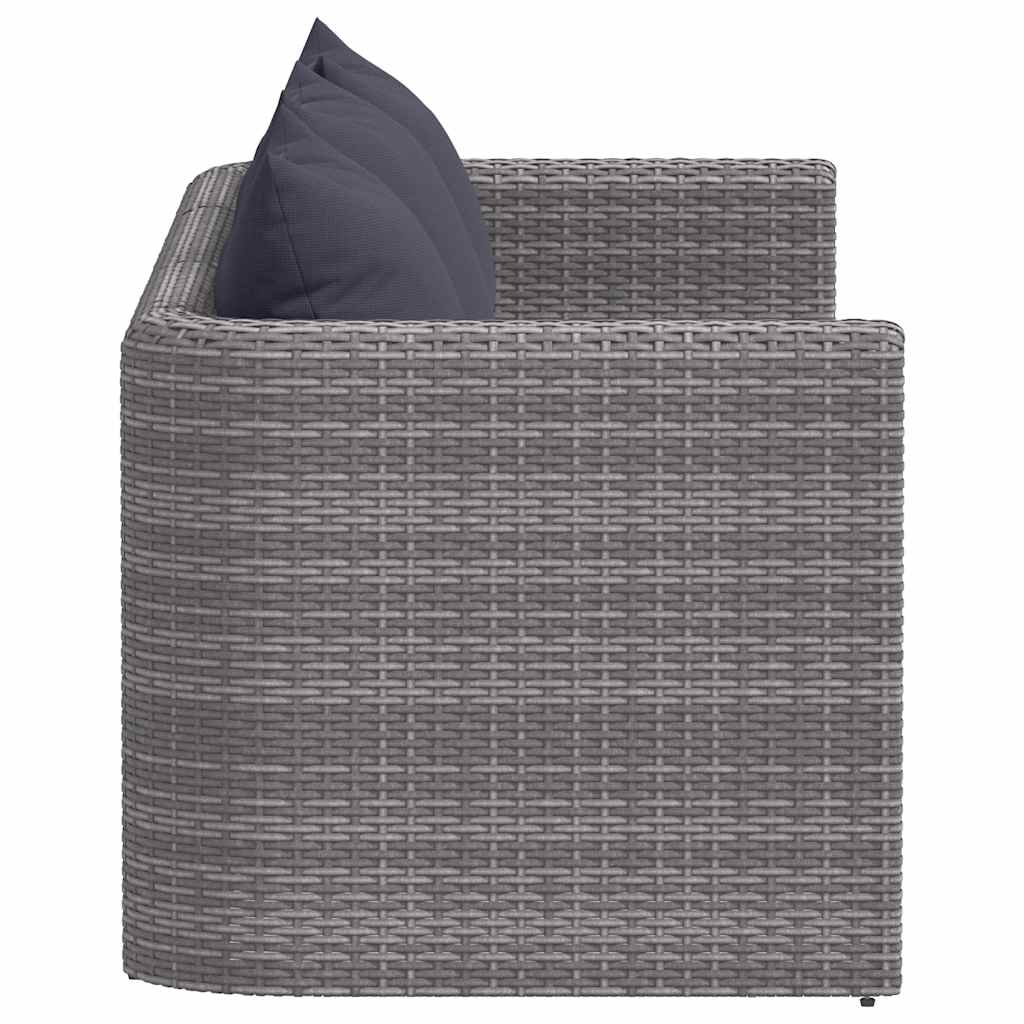 vidaXL 3-cz. zestaw mebli do ogrodu z poduszkami, rattan PE, szary