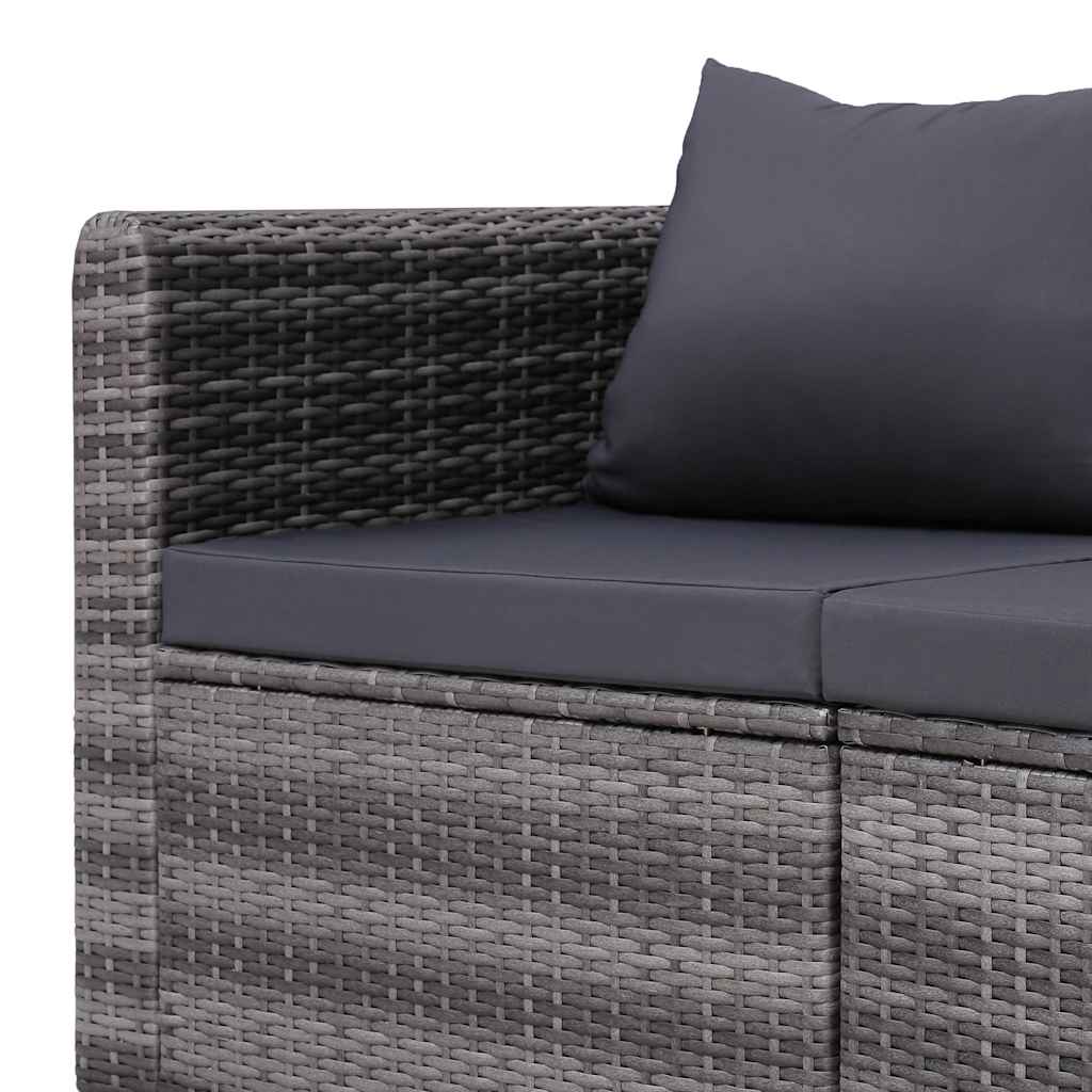 vidaXL 3-cz. zestaw mebli do ogrodu z poduszkami, rattan PE, szary