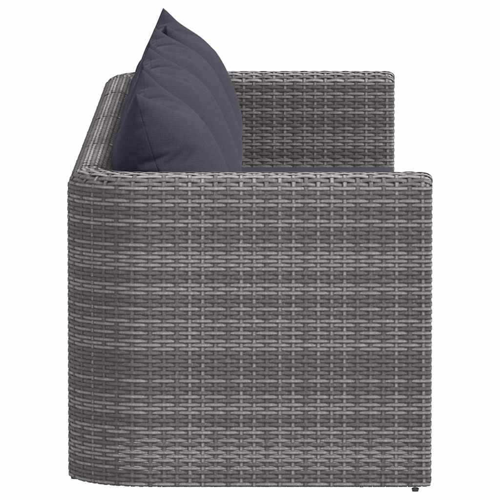 vidaXL 4-cz. zestaw mebli do ogrodu z poduszkami, rattan PE, szary