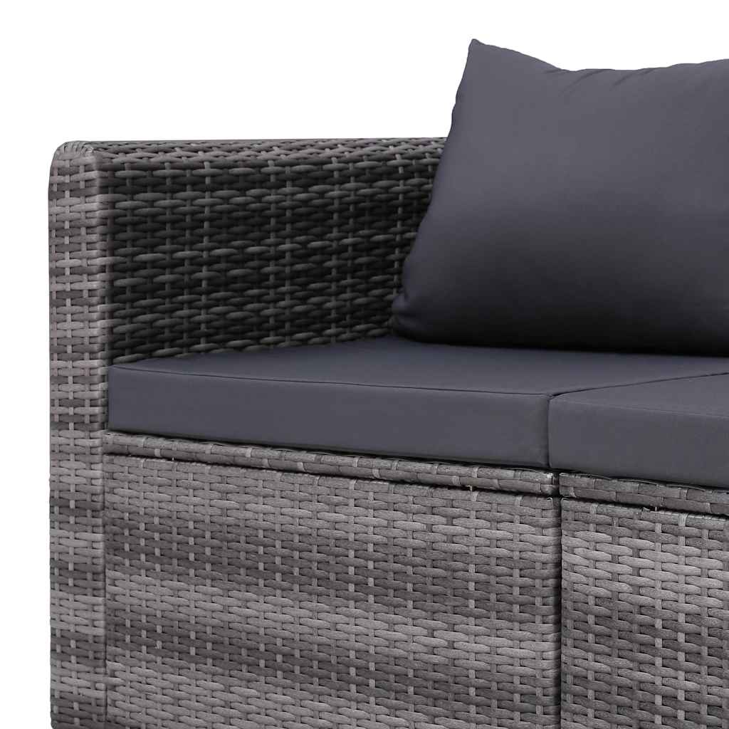 vidaXL 4-cz. zestaw mebli do ogrodu z poduszkami, rattan PE, szary