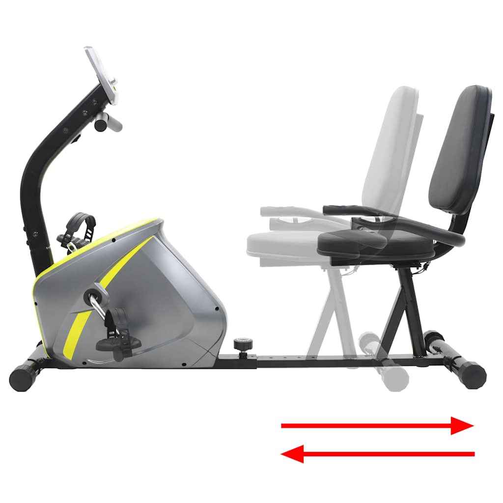 vidaXL Poziomy rower treningowy z pomiarem tętna