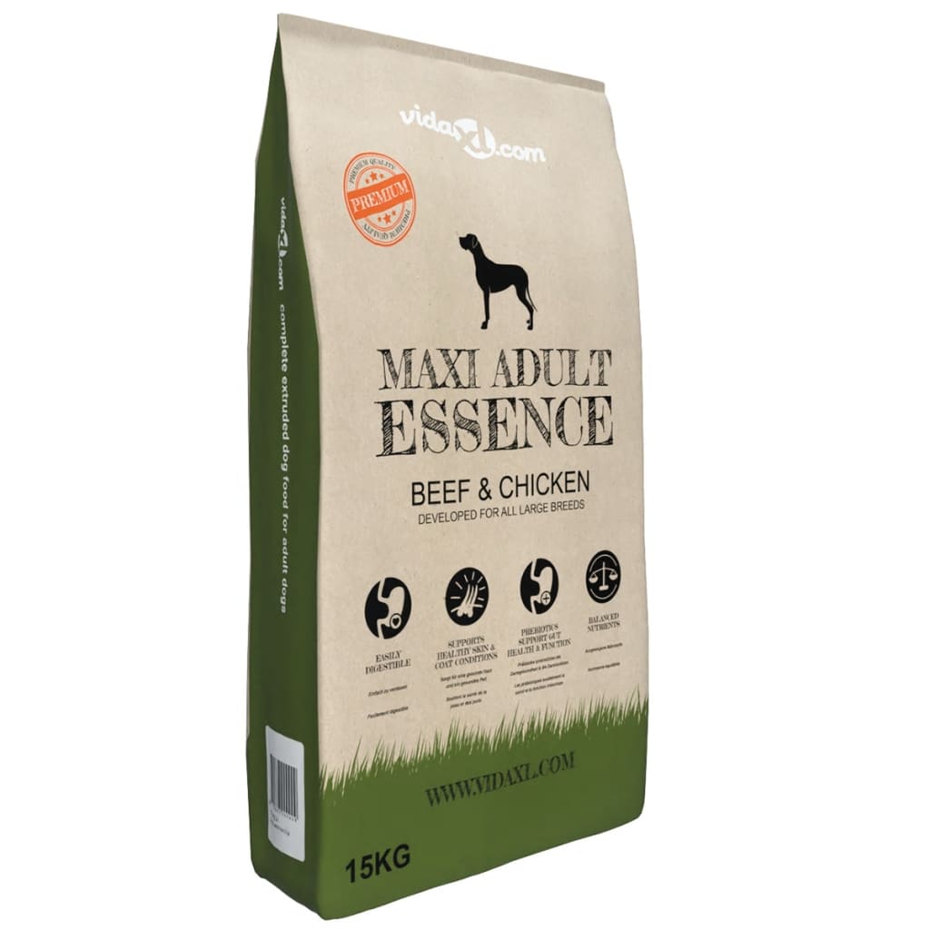 vidaXL Sucha karma dla psów Maxi Adult Essence Beef&Chicken, 2 x 30 kg