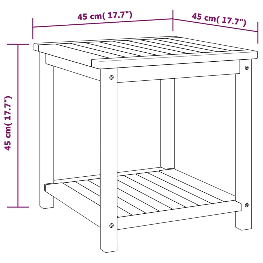 vidaXL Stolik boczny z litego drewna akacjowego, 45 x 45 x 45 cm