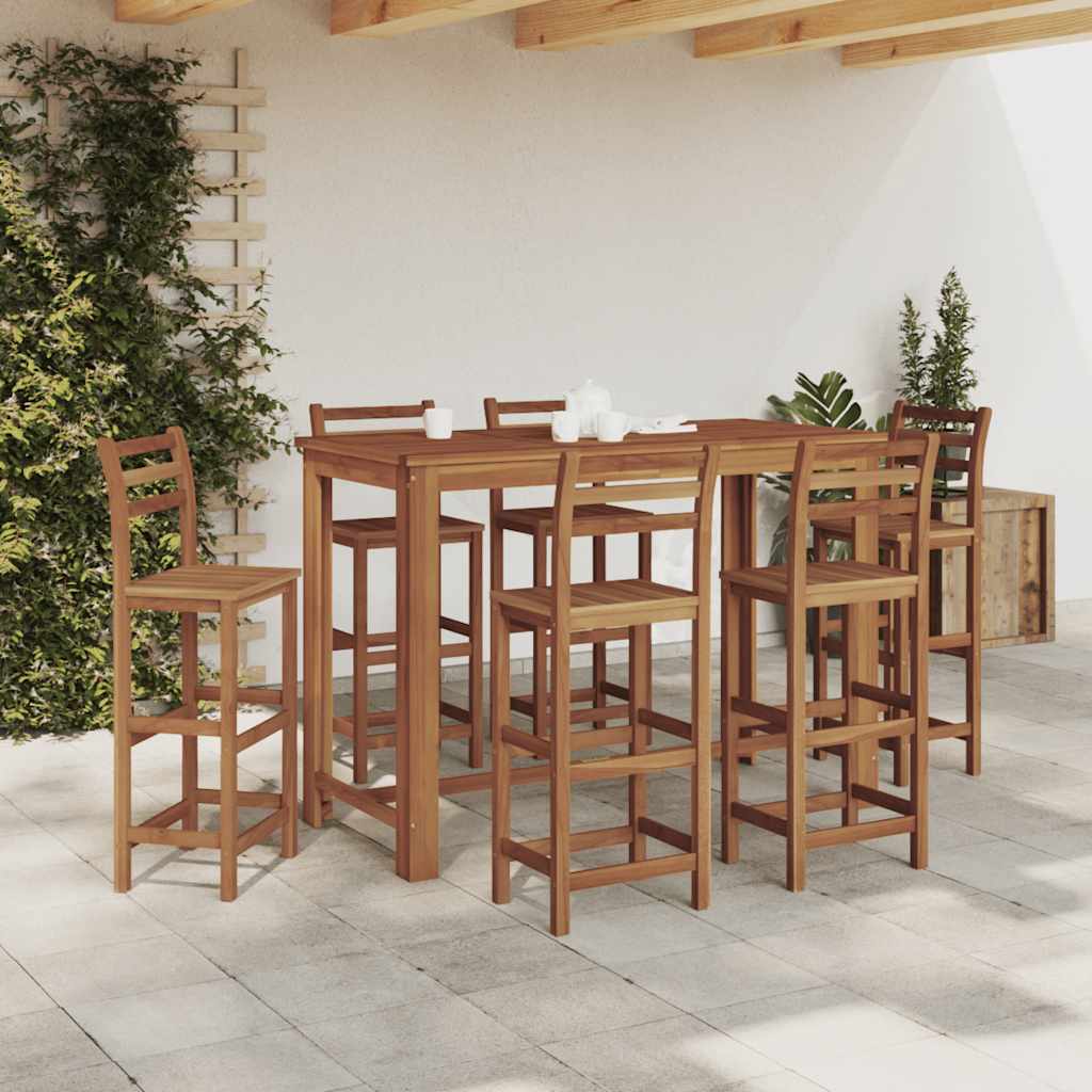 vidaXL Stolik barowy z litego drewna akacjowego, 150 x 70 x 105 cm