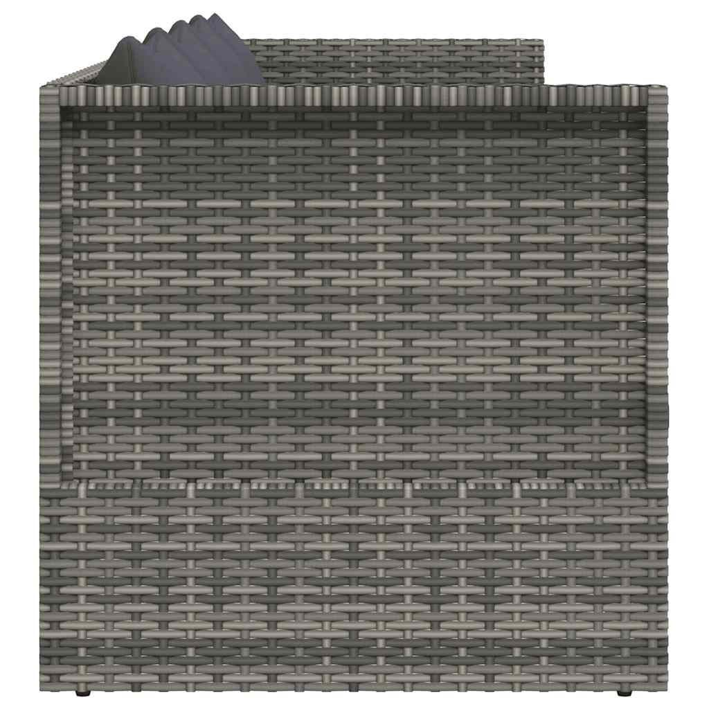 vidaXL Leżanka ogrodowa, szara, 200 x 60 cm, rattan PE