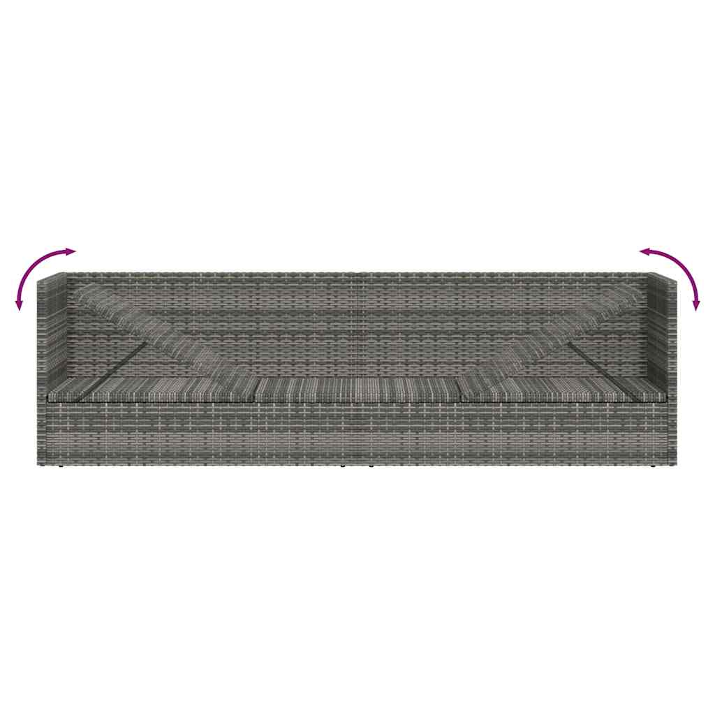 vidaXL Leżanka ogrodowa, szara, 200 x 60 cm, rattan PE