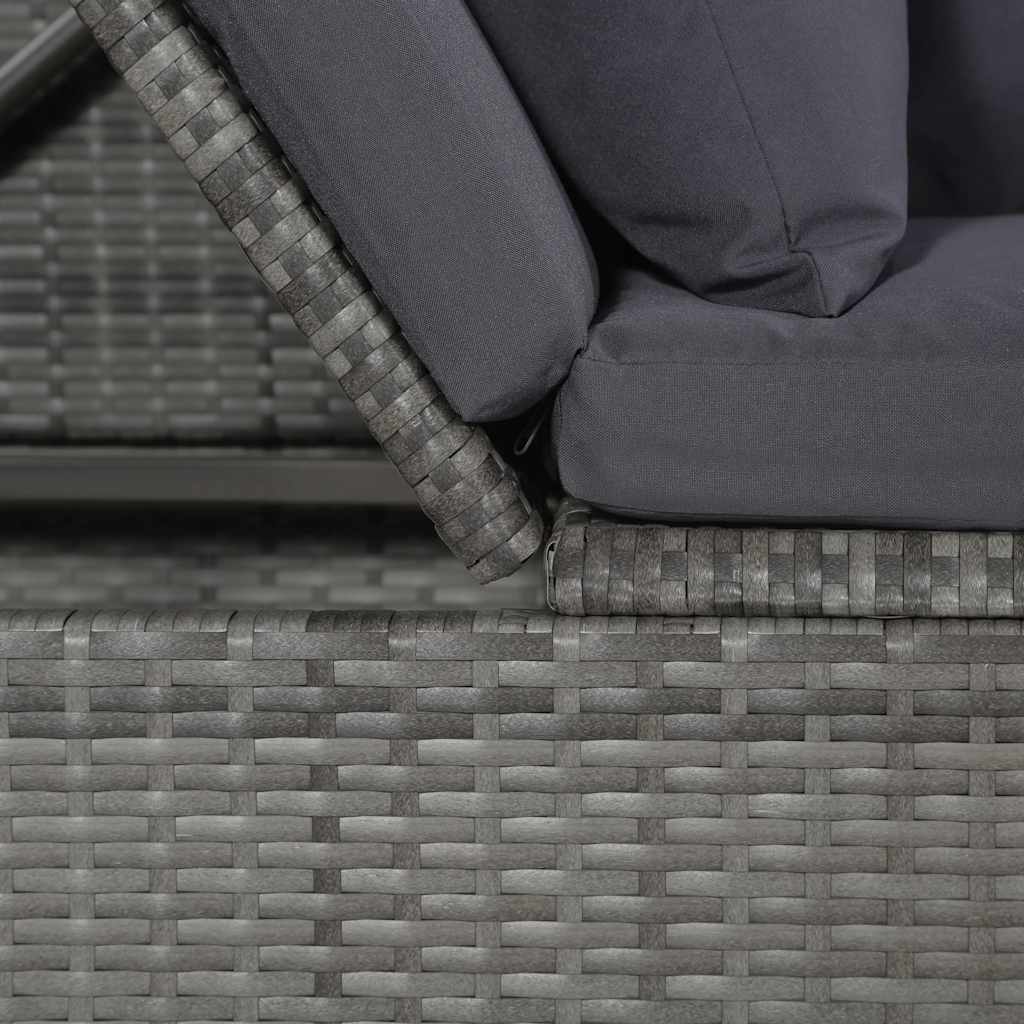 vidaXL Leżanka ogrodowa, szara, 200 x 60 cm, rattan PE