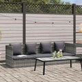 vidaXL Leżanka ogrodowa, szara, 200 x 60 cm, rattan PE