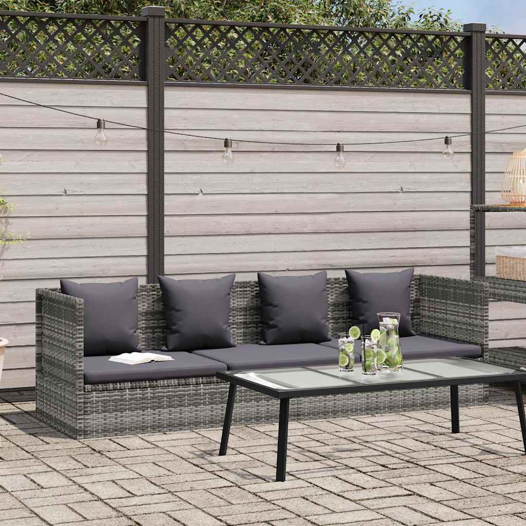 vidaXL Leżanka ogrodowa, szara, 200 x 60 cm, rattan PE