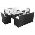 vidaXL 5-cz. zestaw mebli do ogrodu, poduszki, rattan PE, czarny