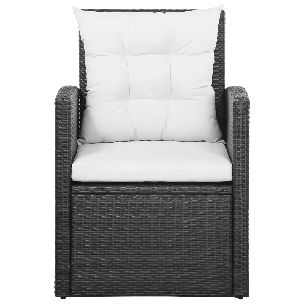 vidaXL 5-cz. zestaw mebli do ogrodu, poduszki, rattan PE, czarny