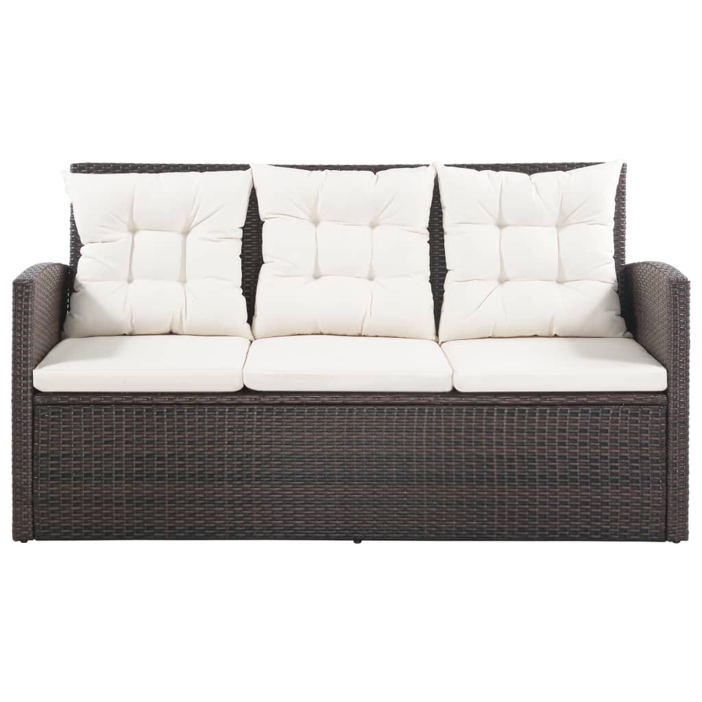 vidaXL 5-cz. zestaw mebli do ogrodu, poduszki, rattan PE, brązowy