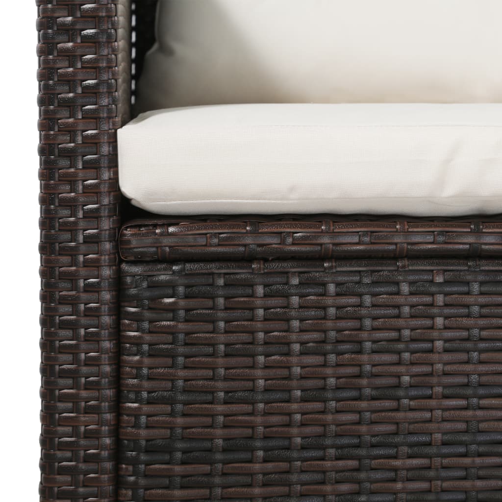 vidaXL 5-cz. zestaw mebli do ogrodu, poduszki, rattan PE, brązowy
