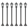 vidaXL Lampy ogrodowe, 110 cm, E27, aluminium, 6 szt., brązowe