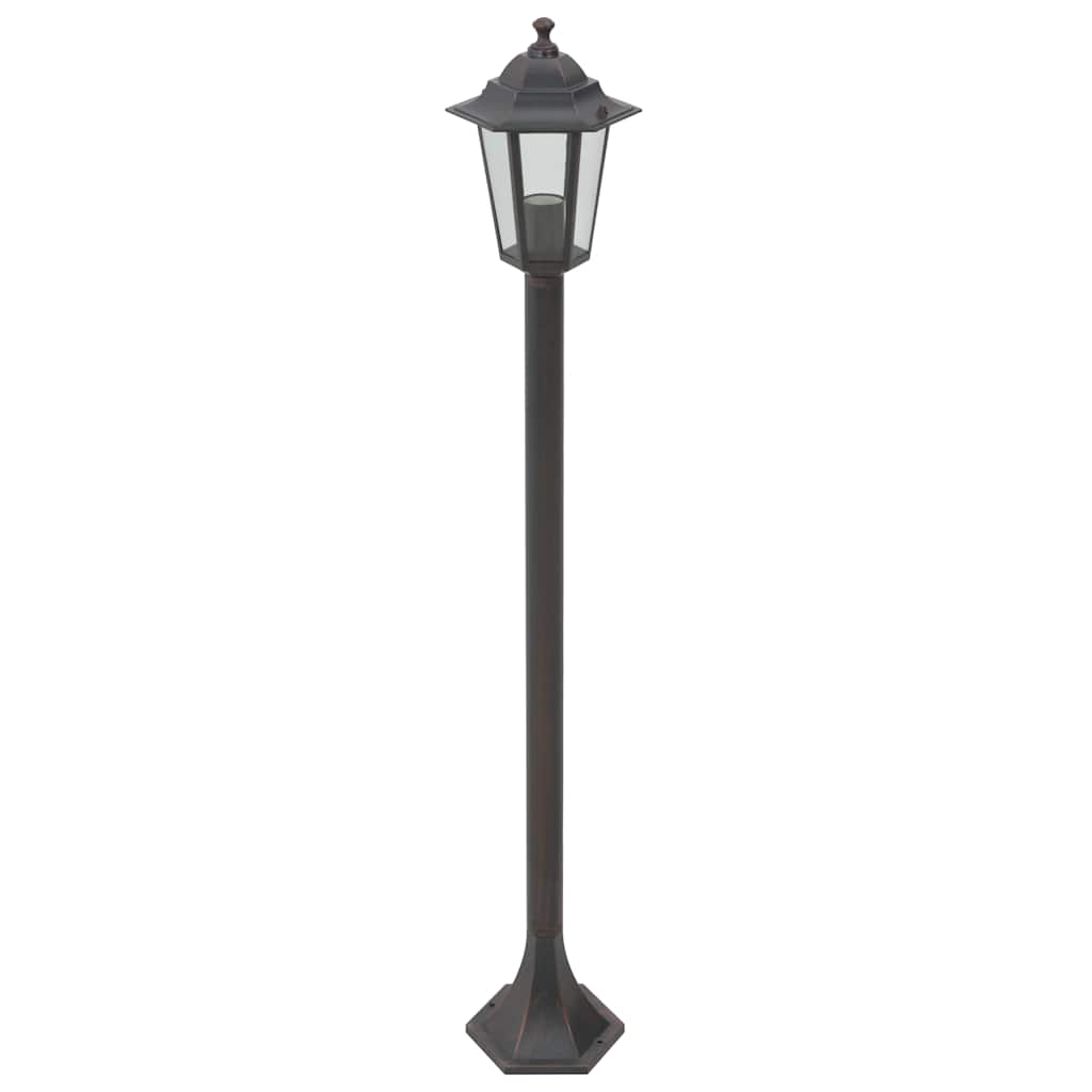 vidaXL Lampy ogrodowe, 110 cm, E27, aluminium, 6 szt., brązowe