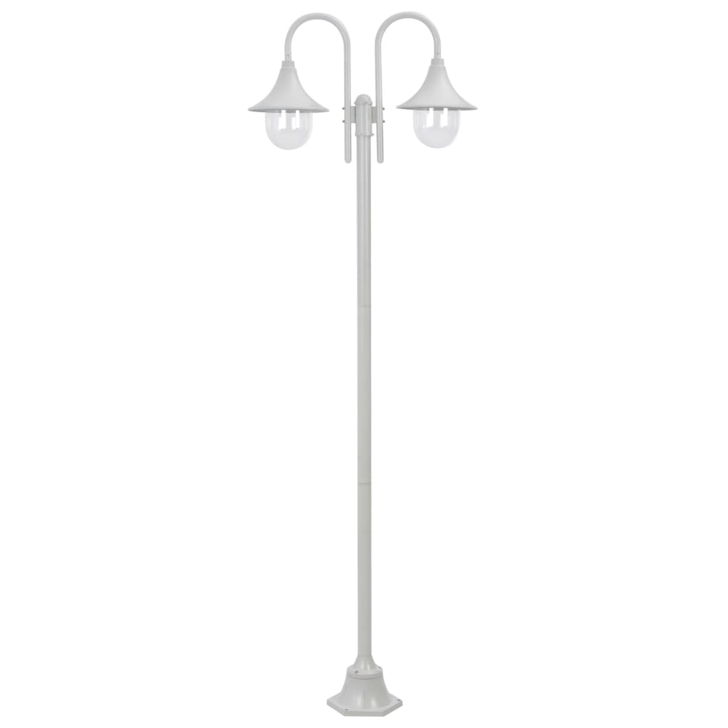 vidaXL Latarnia ogrodowa 2-punktowa, 220 cm, aluminium, E27, biała