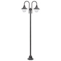 vidaXL Latarnia ogrodowa 2-punktowa, 220 cm, aluminium, E27, brązowa
