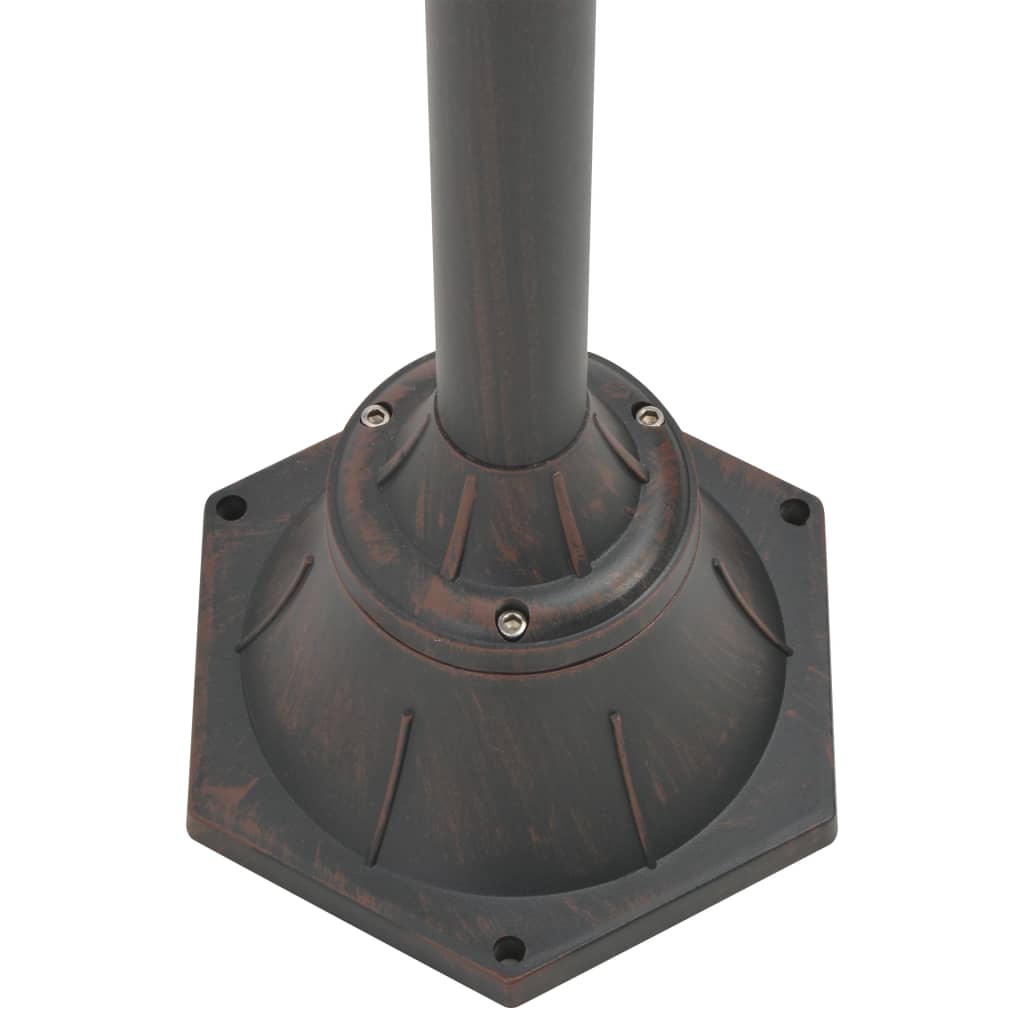 vidaXL Latarnia ogrodowa 2-punktowa, 220 cm, aluminium, E27, brązowa