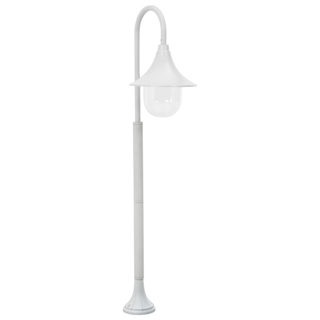 vidaXL Lampa ogrodowa na słupku, 120 cm, E27, aluminium, biała