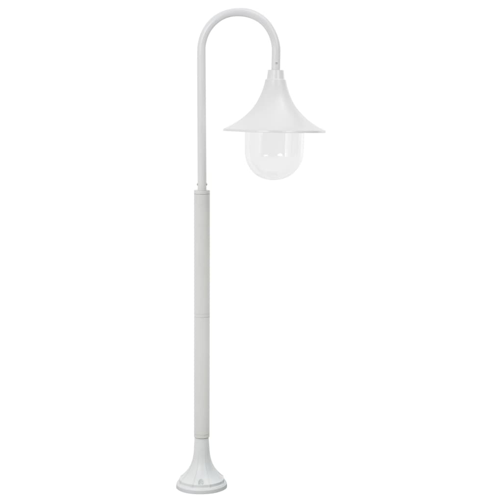 vidaXL Lampa ogrodowa na słupku, 120 cm, E27, aluminium, biała