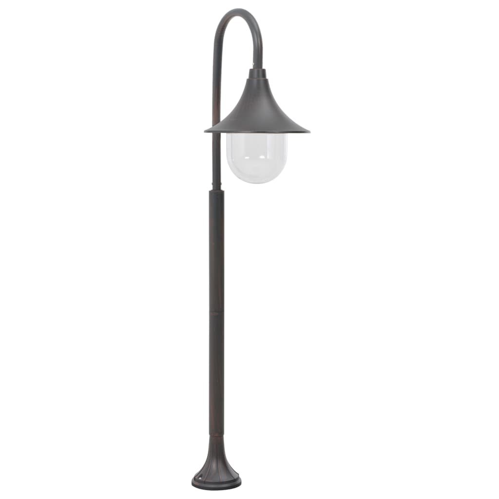 vidaXL Lampa ogrodowa na słupku, 120 cm, E27, aluminium, kolor brązu