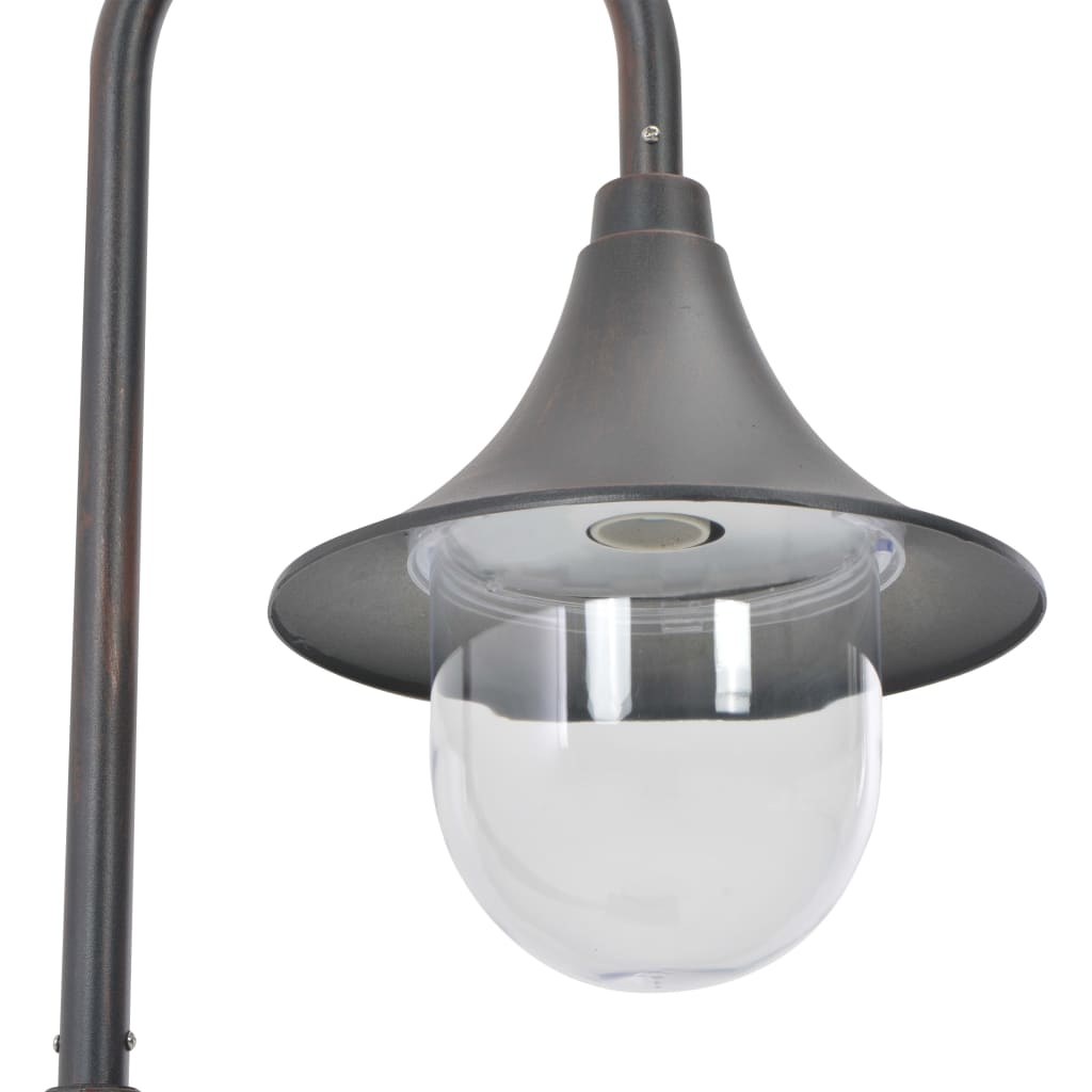 vidaXL Lampa ogrodowa na słupku, 120 cm, E27, aluminium, kolor brązu