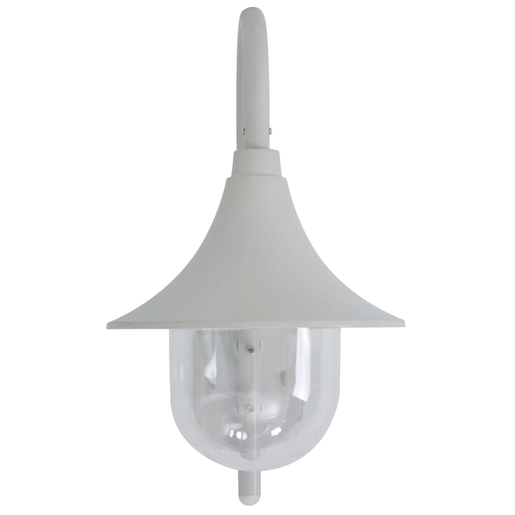 vidaXL Ścienna lampa ogrodowa, 42 cm, E27, aluminiowa, biała