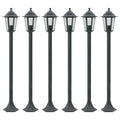 vidaXL Lampy ogrodowe, 110 cm, E27, aluminium, ciemnozielone, 6 szt.
