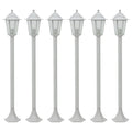 vidaXL Lampy ogrodowe, 110 cm, E27, aluminium, 6 szt., białe