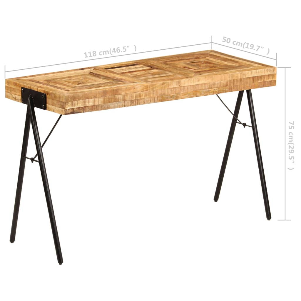 vidaXL Biurko z litego drewna mango, 118 x 50 x 75 cm