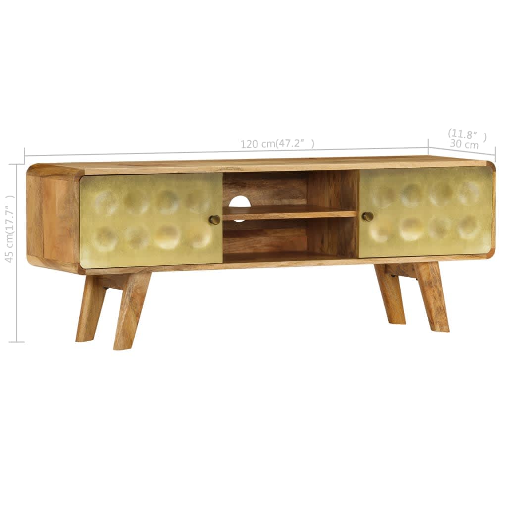 vidaXL Szafka pod telewizor, lite drewno mango, 120 x 30 x 45 cm